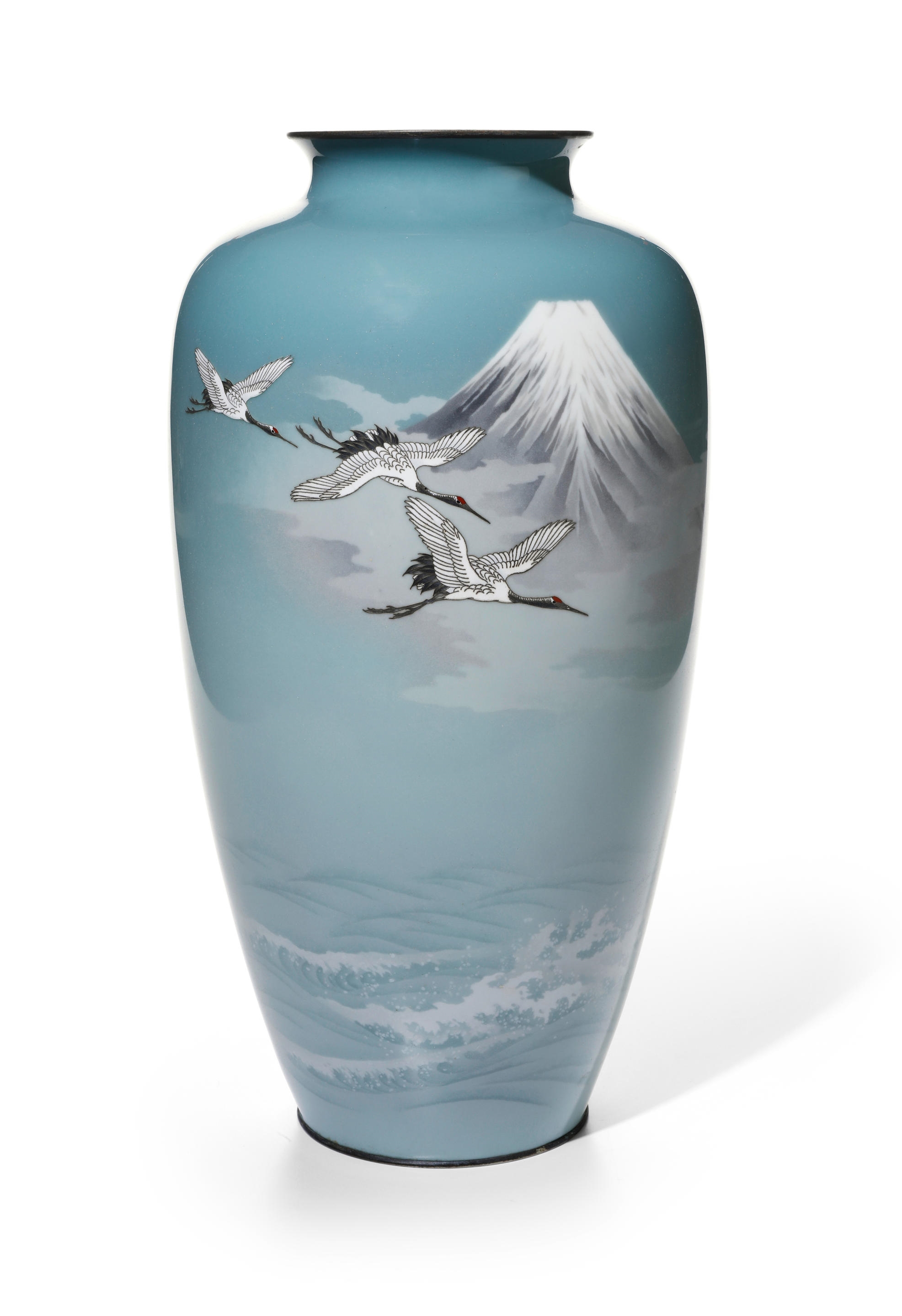 Artwork by Gonda Hirosuke, A cloisonné-enamel vase, Made of enamel
