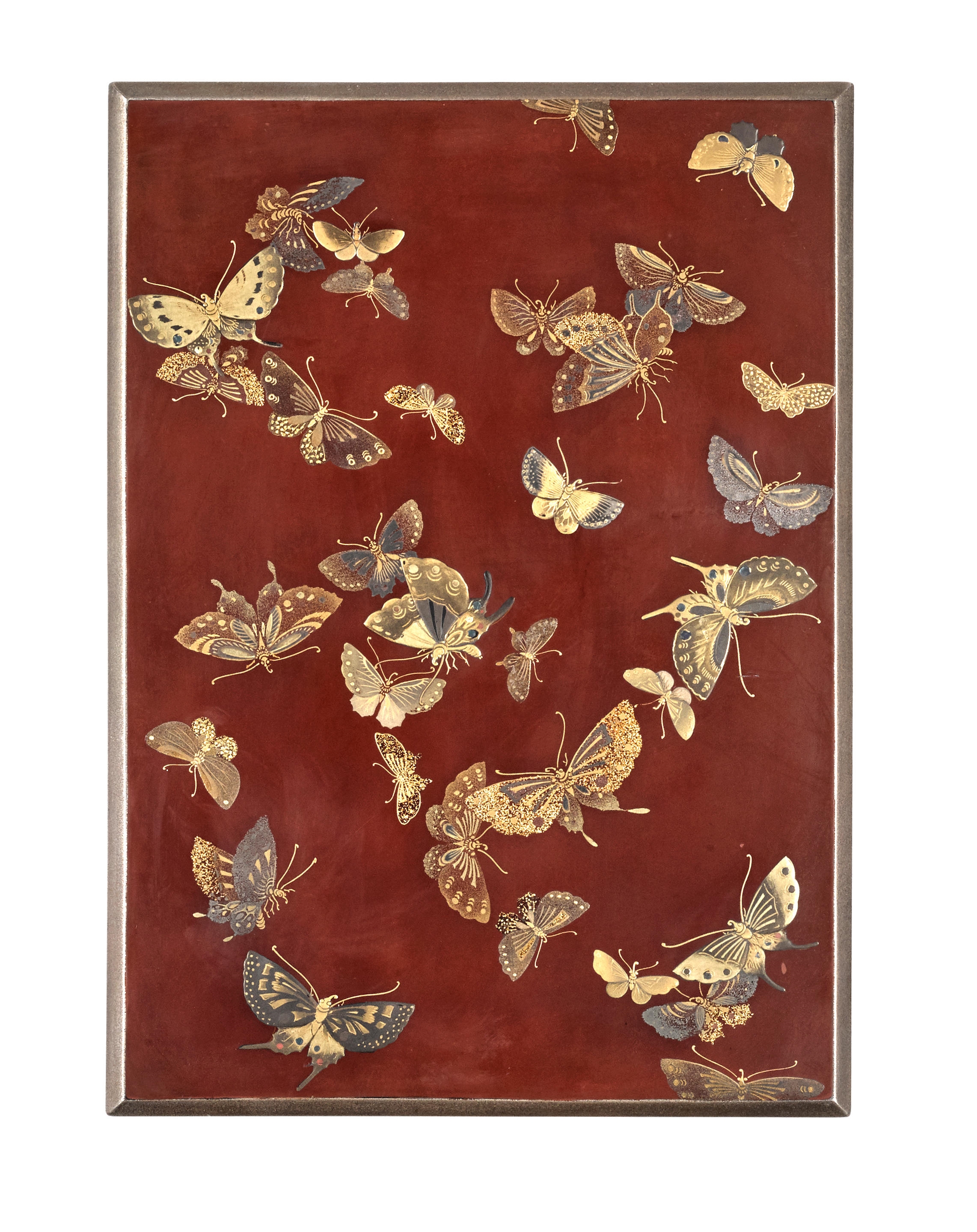 Artwork by Shoryusai, A fine lacquer suzuribako (writing box), Made of red lacquer