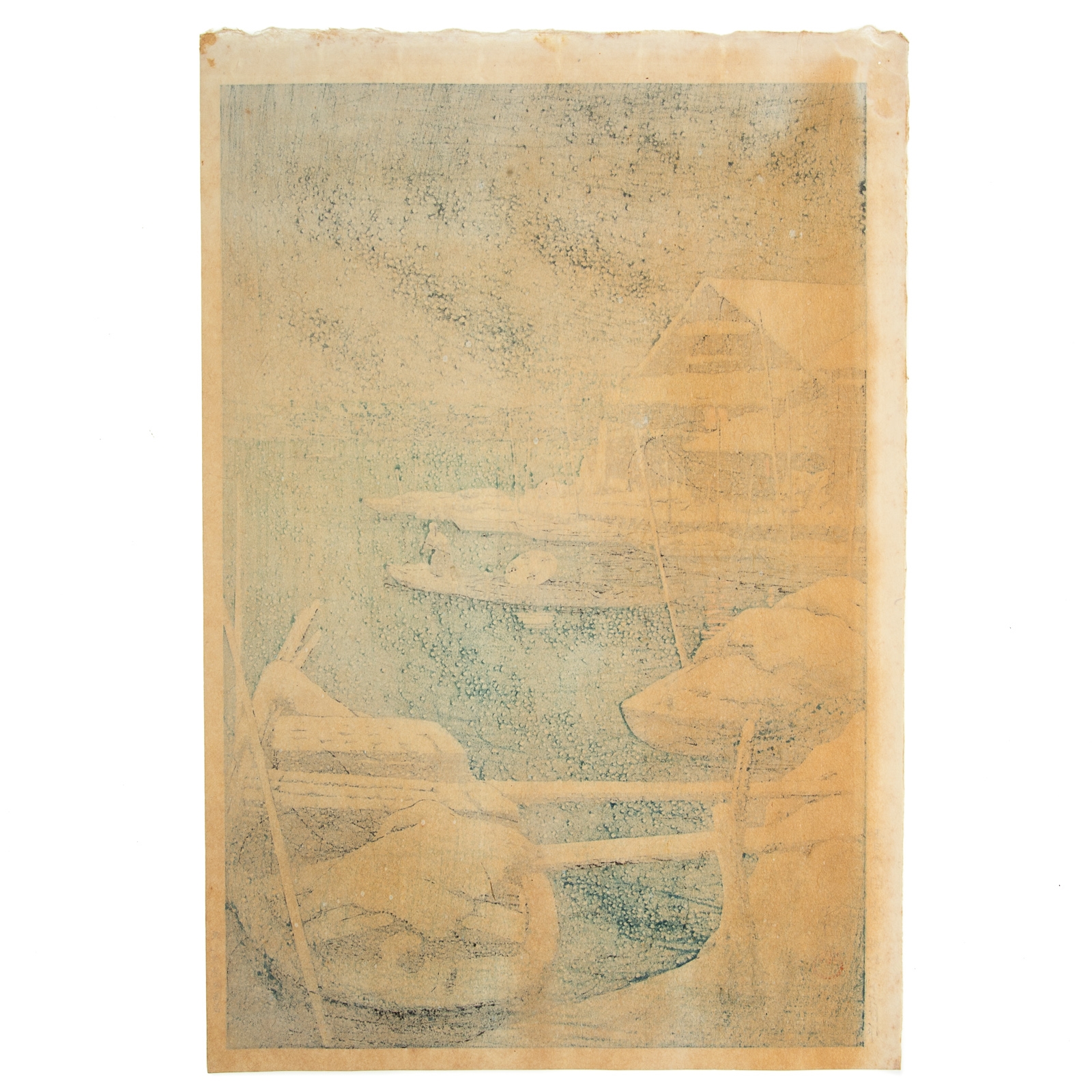 Artwork by Hasui Kawase, "Snow at Mukojima,", Made of woodblock print