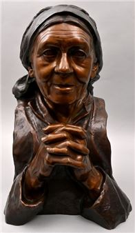 bust of an old praying woman - A. Böck