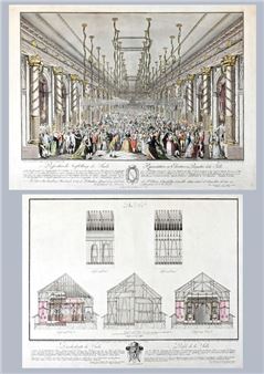 Ansicht des kleinen Ringels in der Altstadt Prag; Der zweite Platz der Königlichen Burg in der Hauptstadt Böhmens; Grundriss und Profil des Nationaltheater; Durchschnitt und Grundriss des Saales welche (...) die Landstände des Königreiches Böhmen (...) 1791 an das Nationaltheater anbauen ließen; Perspectivische Vorstellung des Saales; Durchschnitte des Saales - Philipp Heger