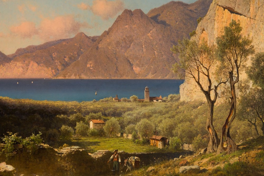 Artwork by Aleksander Piotr Swieszewski, Mediterranean landscape, Made of oil/canvas