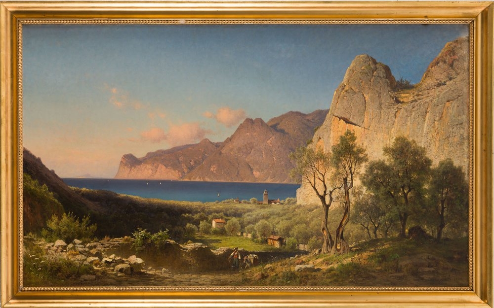 Artwork by Aleksander Piotr Swieszewski, Mediterranean landscape, Made of oil/canvas