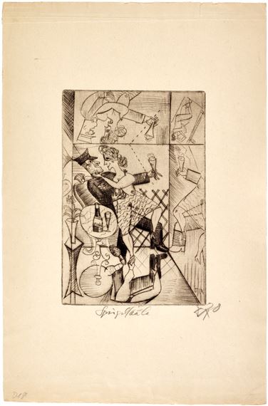 Erinnerung an die Spiegelsäle von Brüssel (Karsch 10II) by Otto Dix, 1920