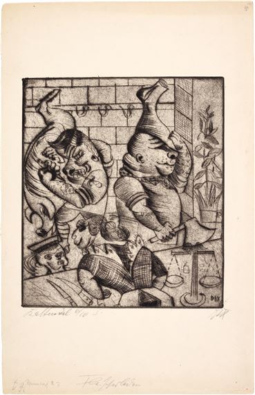Fleischerladen (K. 7) by Otto Dix, 1920