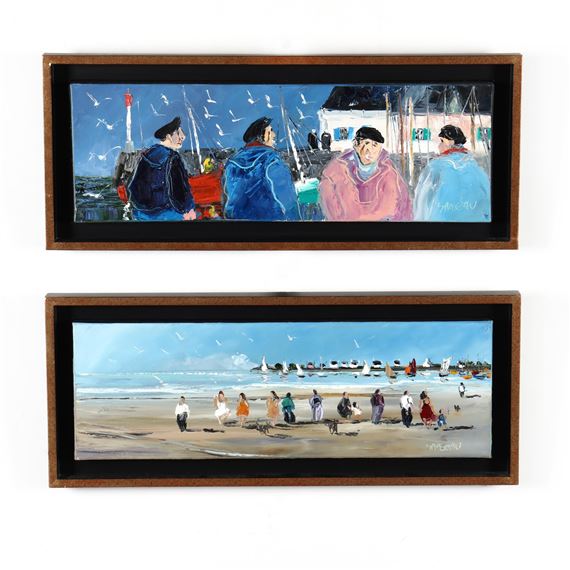 Sur la Plage and Marine Pêcheurs by Christian Sanseau