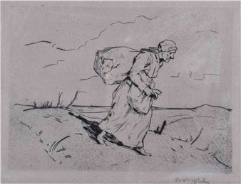 "Progressing Russian peasant woman" - Ernst Bischoff Culm