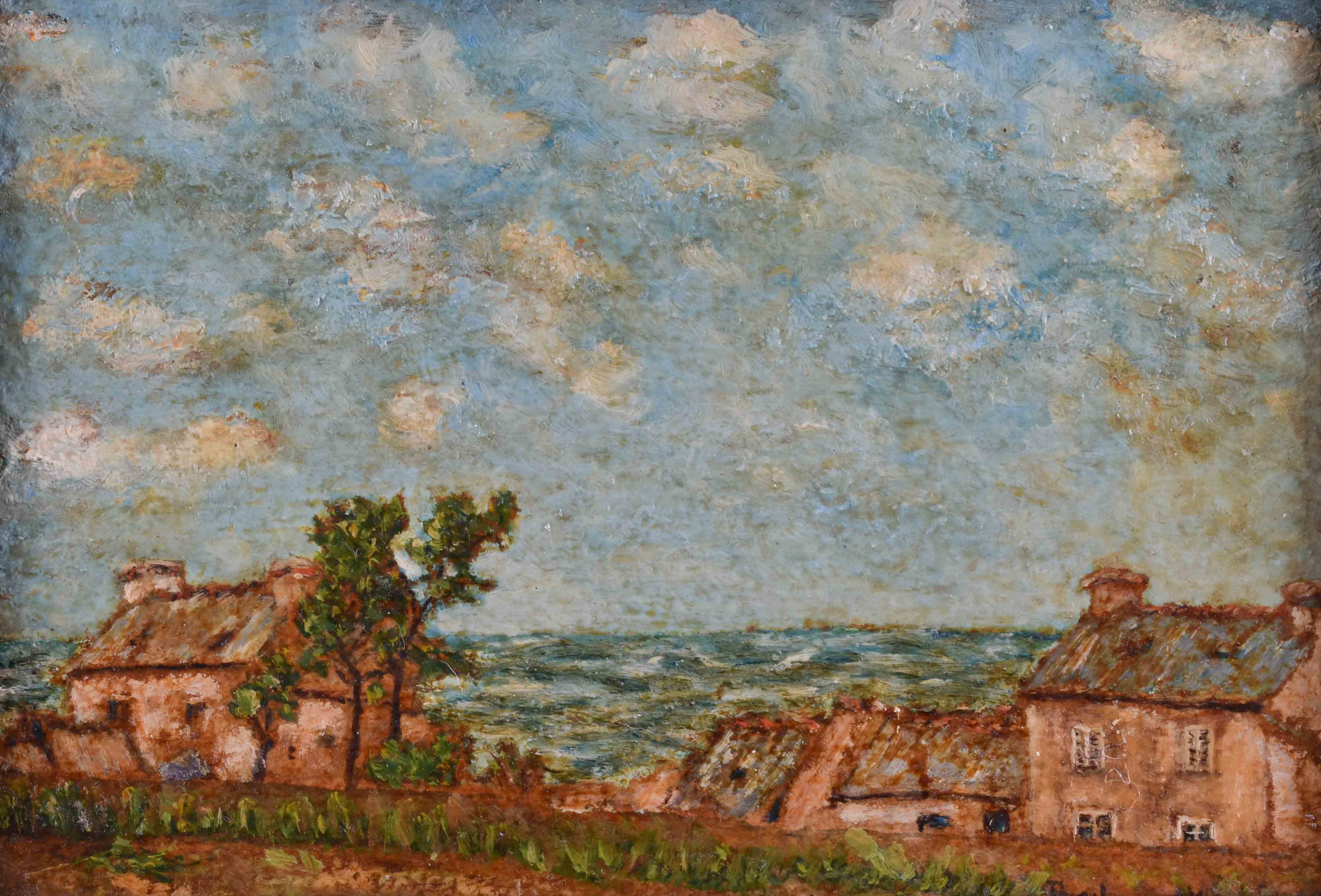 Artwork by Ryszard Bednarek, "Homestead at the Baltic Sea", Made of painting oil / plywood