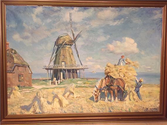 Harvest scenery from Jutland by Borge C. Nyrop