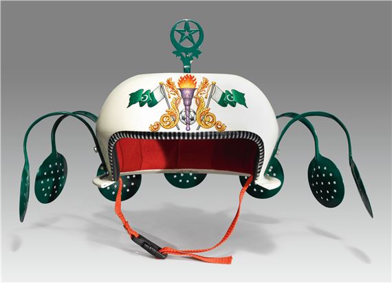 White Helmet with Green Wings by Adeela Suleman, Executed in 2008