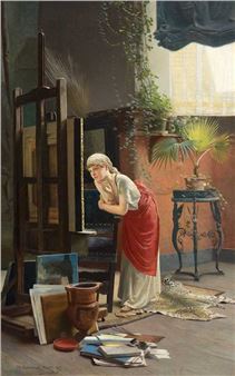 Ein Modell im Atelier (A model in the studio) - Max Nonnenbruch