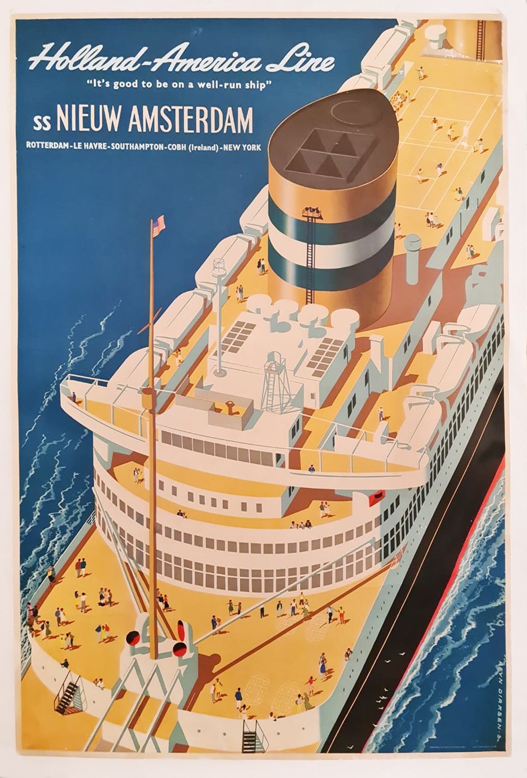 Holland America Line SS Maasdam Poster 12 x 18 