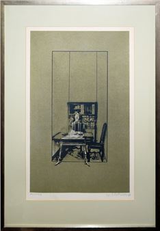 Interieur mit Tisch und Stühlen - Walter Stallwitz