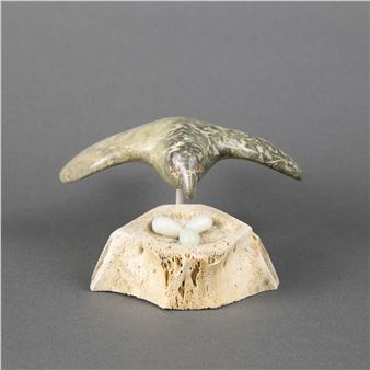 BIRD PROTECTING HER EGGS - Simeonie Amagoalik