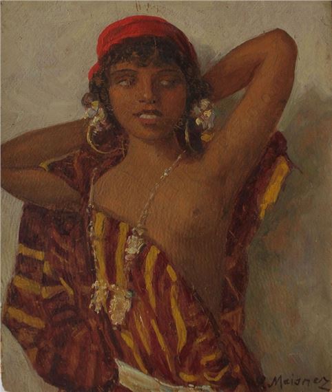 Półakt młodej Marokanki by Salomon Meisner