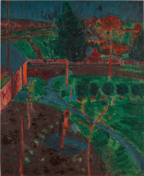 Cornish Garden with Monkey Puzzle by Matthew Arnold Bracy Smith, Executed in 1920