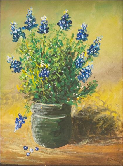 Bluebonnet Still Life by Carl Thomas Hoppe, 1977