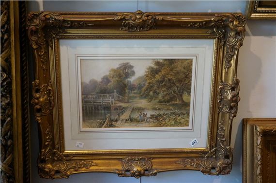 English river scene scene by Nicolas Chevalier, 1885