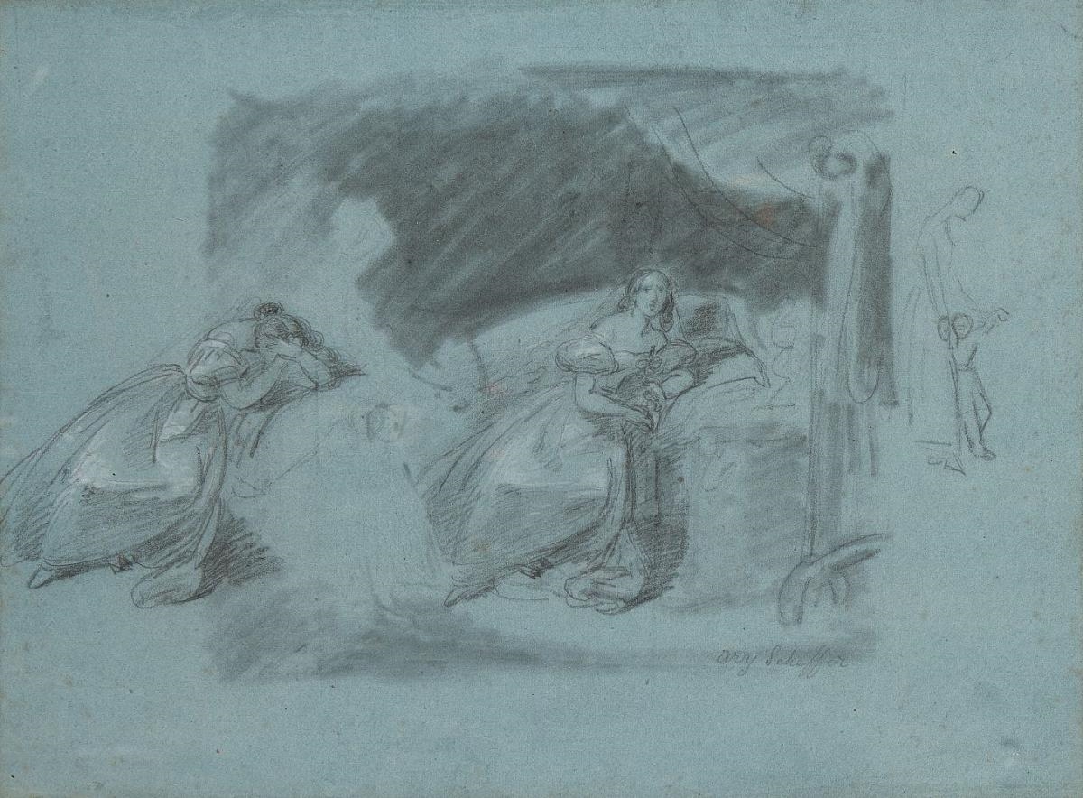 Ary Scheffer | Lady in her bedchamber with an attendant | MutualArt