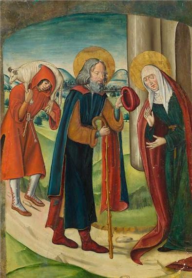 Saints Joachim und Anne at the Golden Gate. by Castillian School, 16th Century