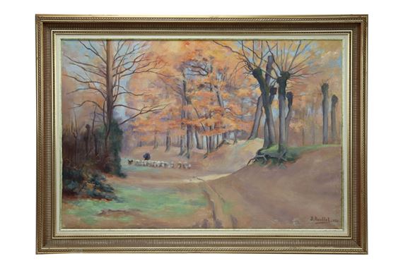 Troupeau dans un bois by Jules Rouffet, 1931
