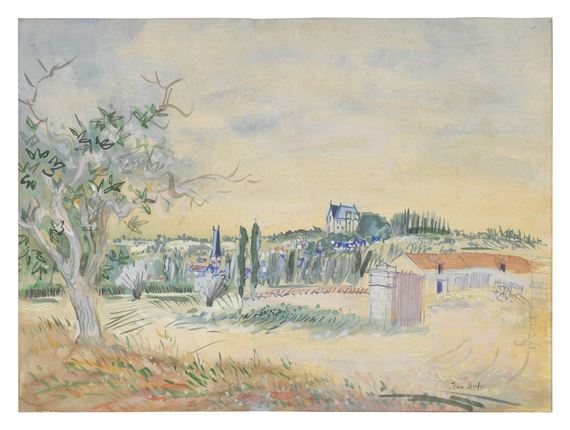 Jean Dufy、Paysage a Preuilly sur Claisse Jean Dufy、Paysage a Preuilly sur Claisse Landscape