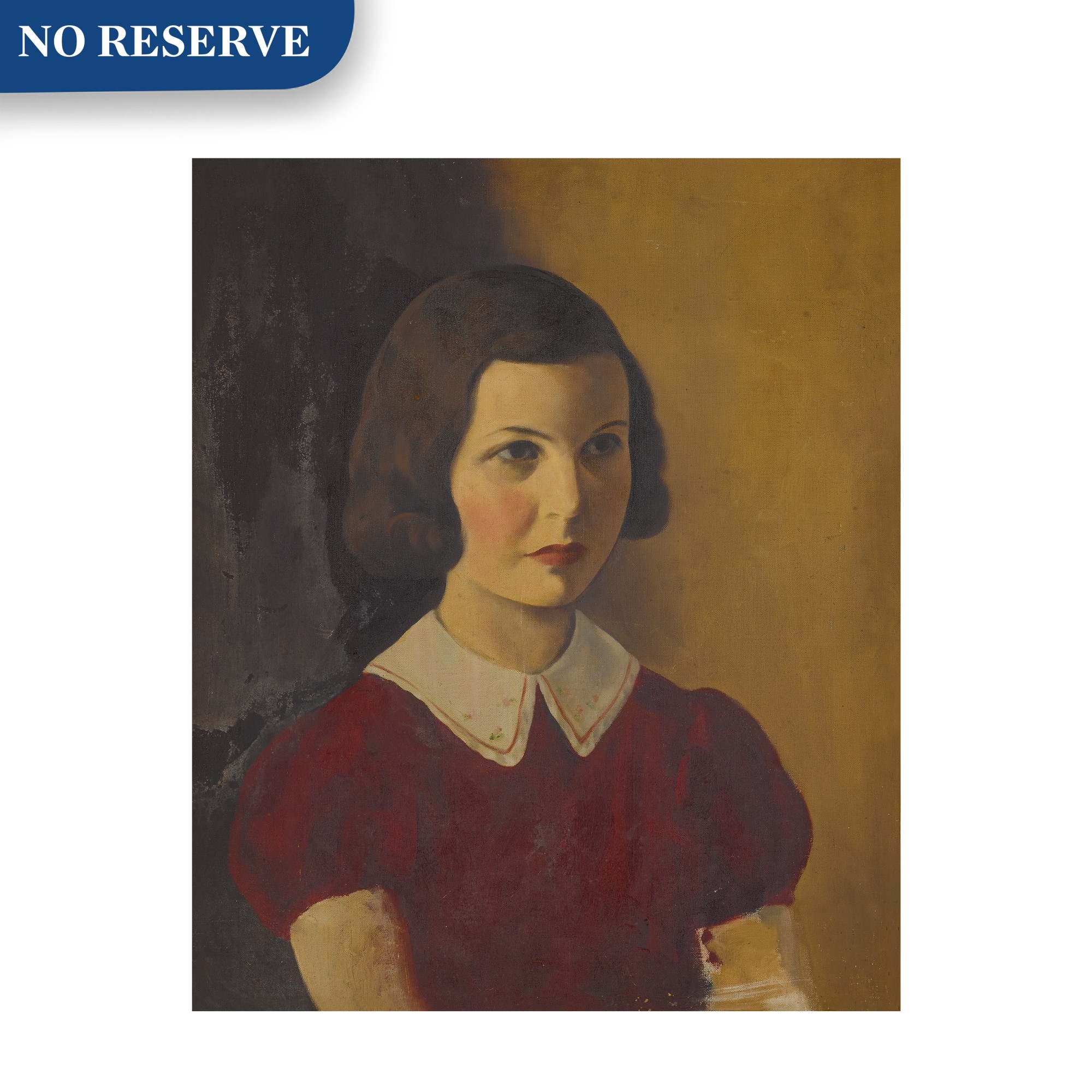 Artwork by Jacob Kramer, Portrait of a Girl, Made of Oil on canvas