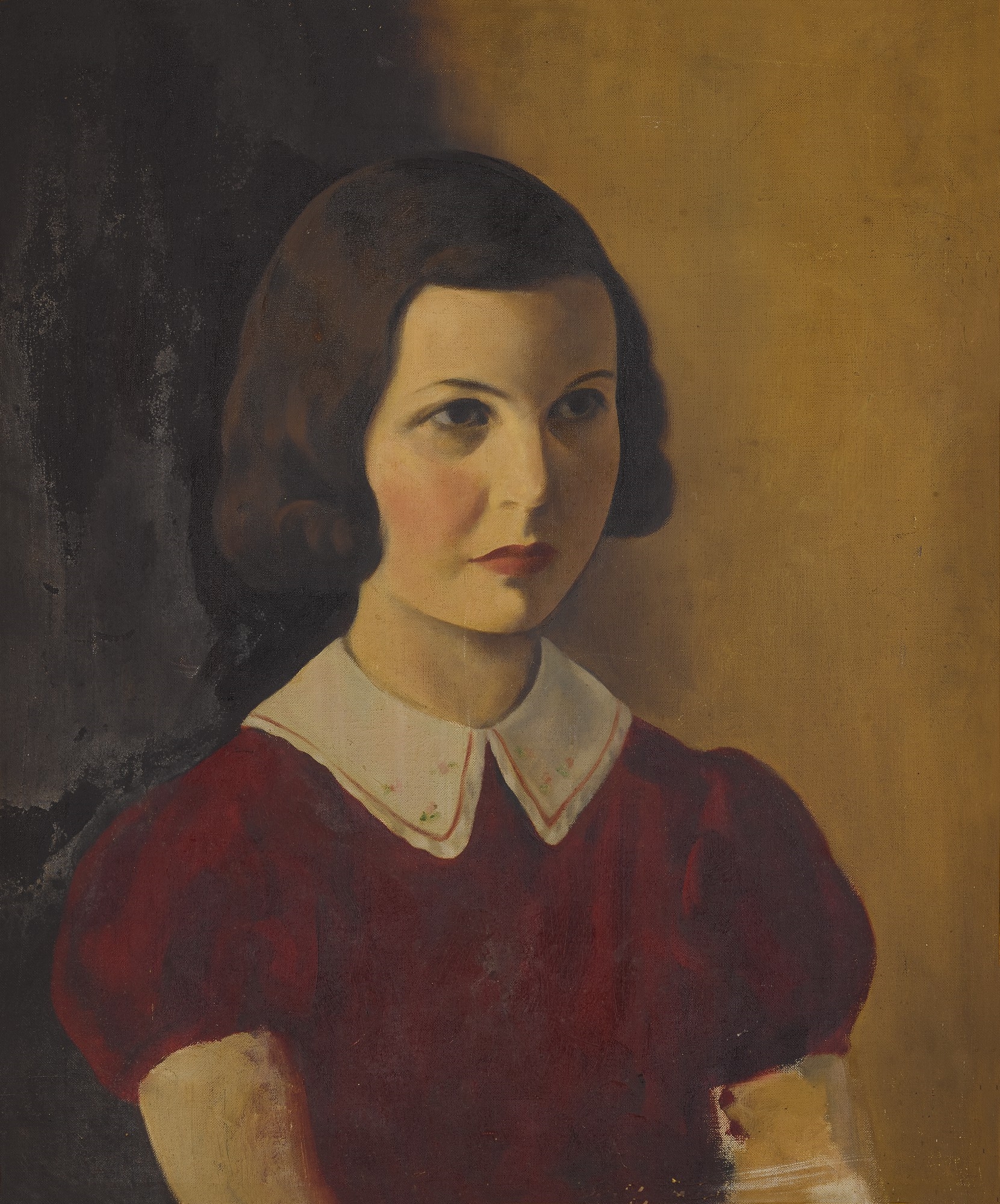 Artwork by Jacob Kramer, Portrait of a Girl, Made of Oil on canvas