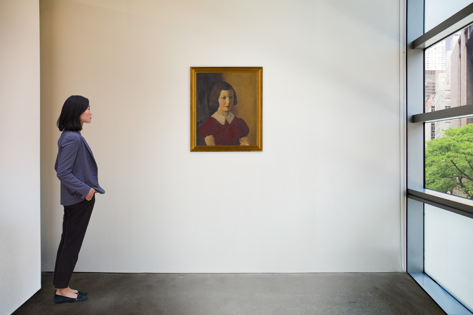 Artwork by Jacob Kramer, Portrait of a Girl, Made of Oil on canvas