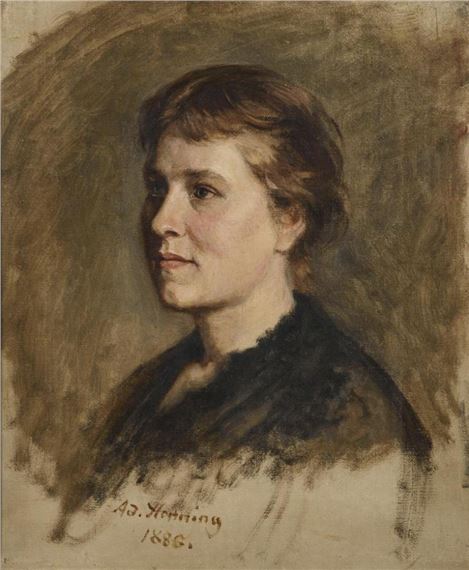 Bildnis einer jungen Frau by Adolf Henning, 1886