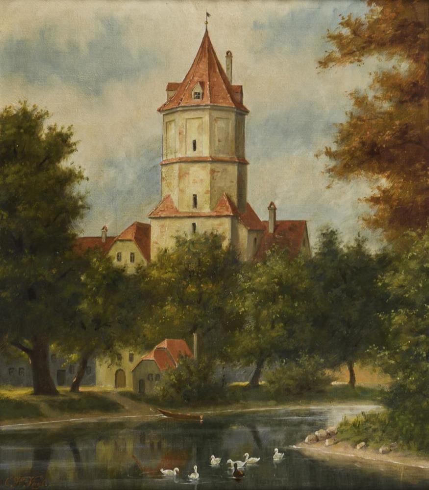 Artwork by C. H. Vogl, Jakobsturm in Augsburg, Made of oil on canvas