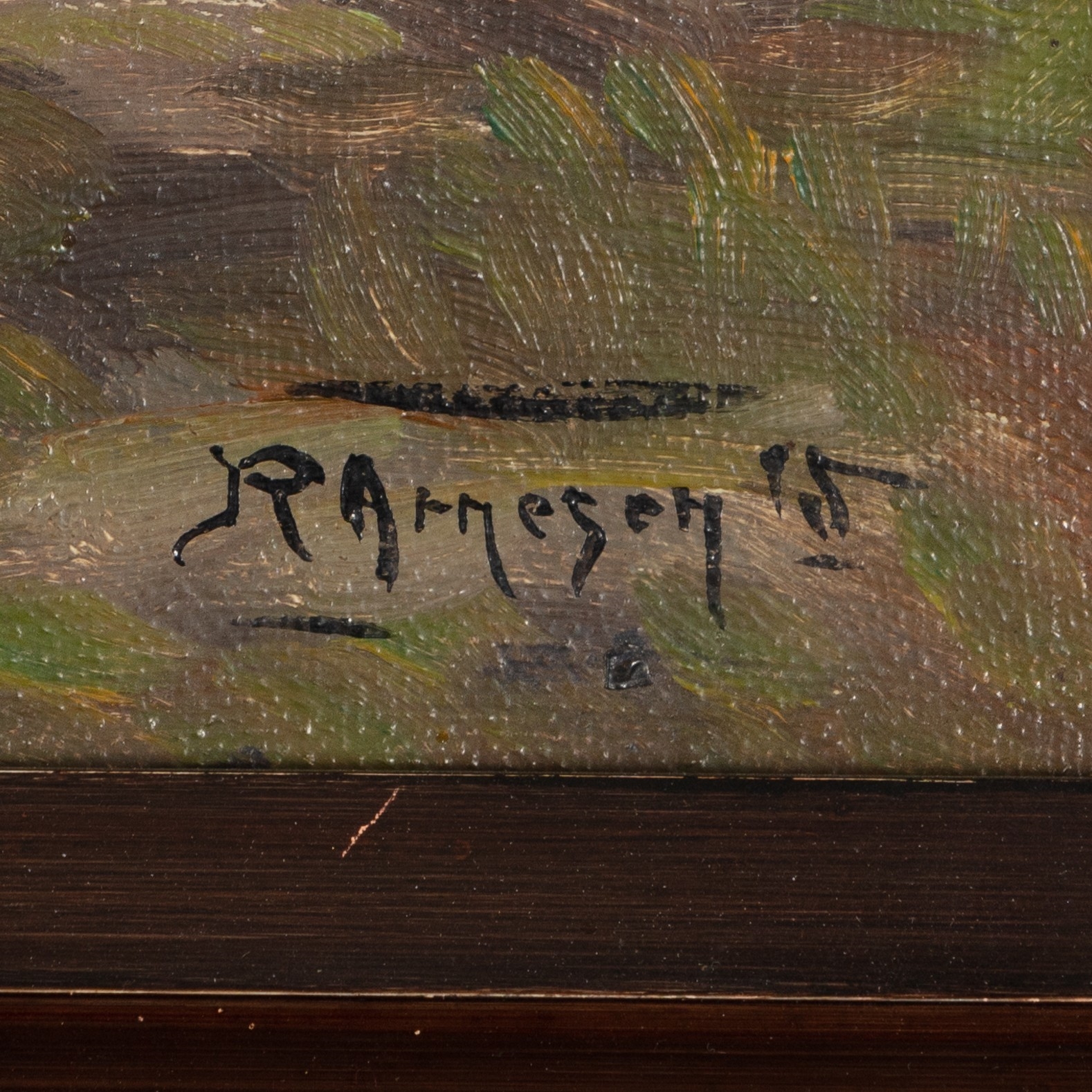 Artwork by Reinhard Arnesen, Fjord, Made of oil