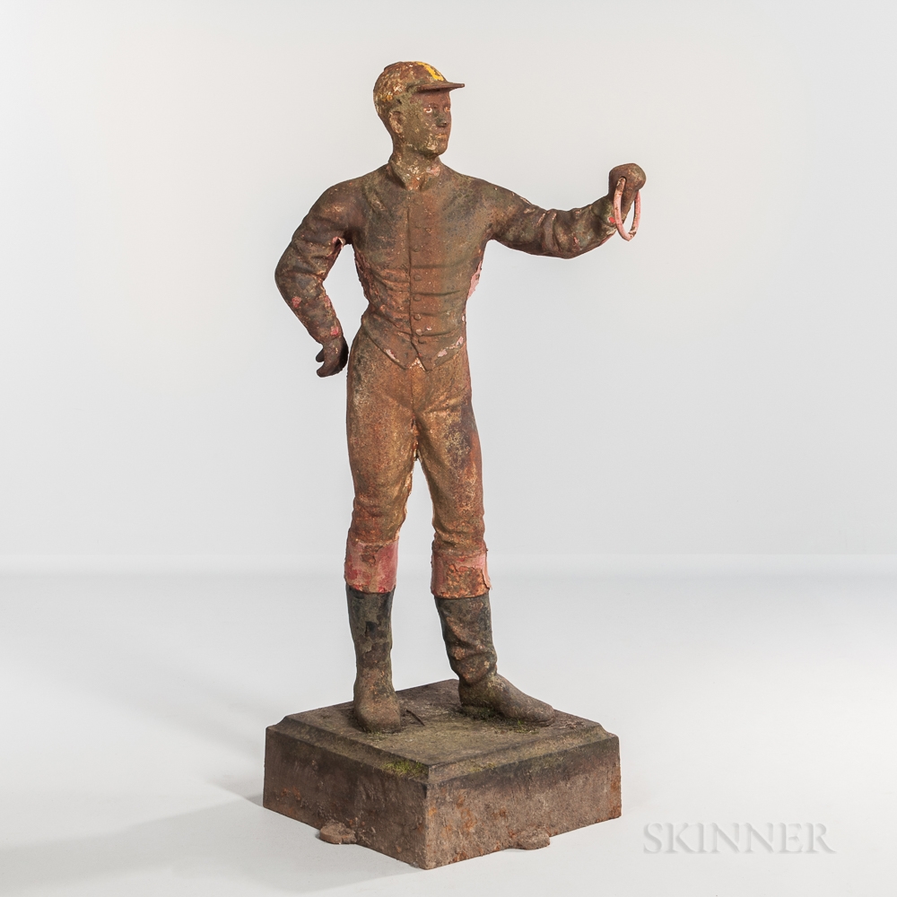 American School, 19th Century Cast Iron Painted Lawn Jockey MutualArt