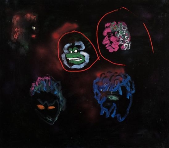 Artwork by François Desnoyers, Untitled - Masques, Made of Oil on canvas