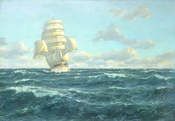 Artwork by Patrick Dunbar, A Southerly Wind, Made of oil on canvas laid on masonite