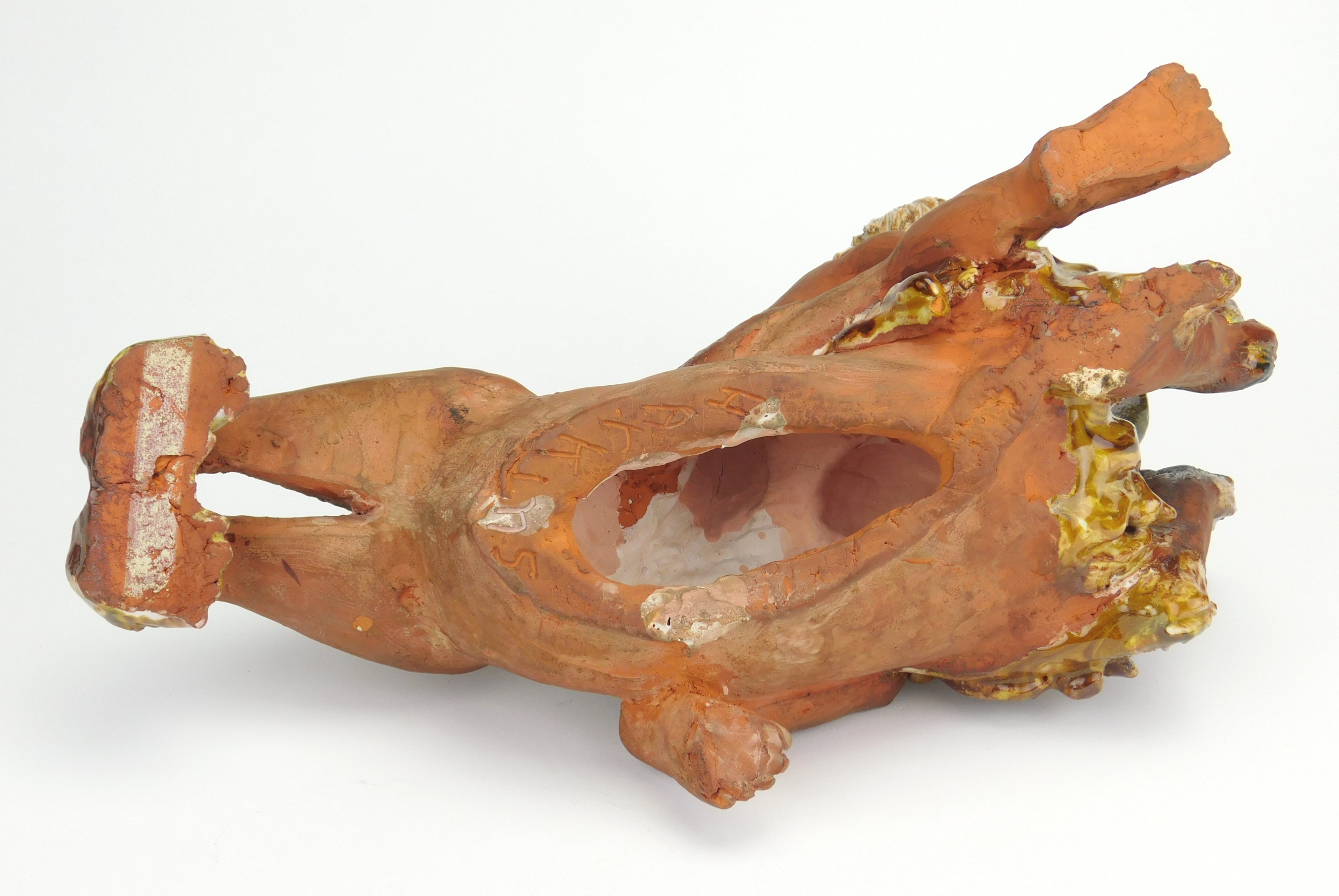 Artwork by Dorothy S. Harkins, Samson And The Lion, Made of ceramic sculpture