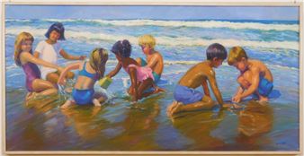 ''Children on the Beach'' - Andrea Gaye