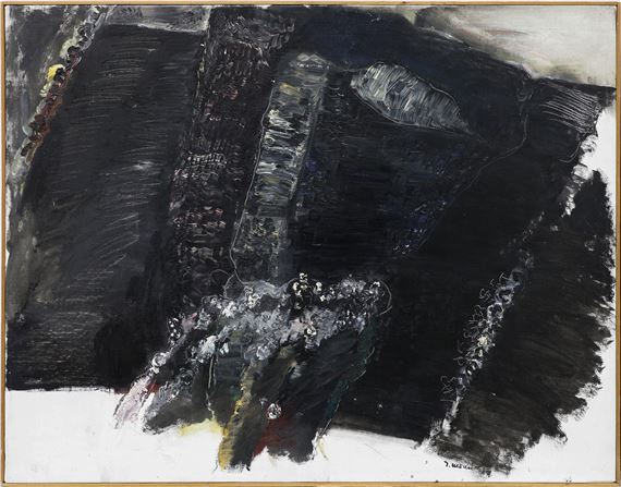 Blommande slån vid svarta berg