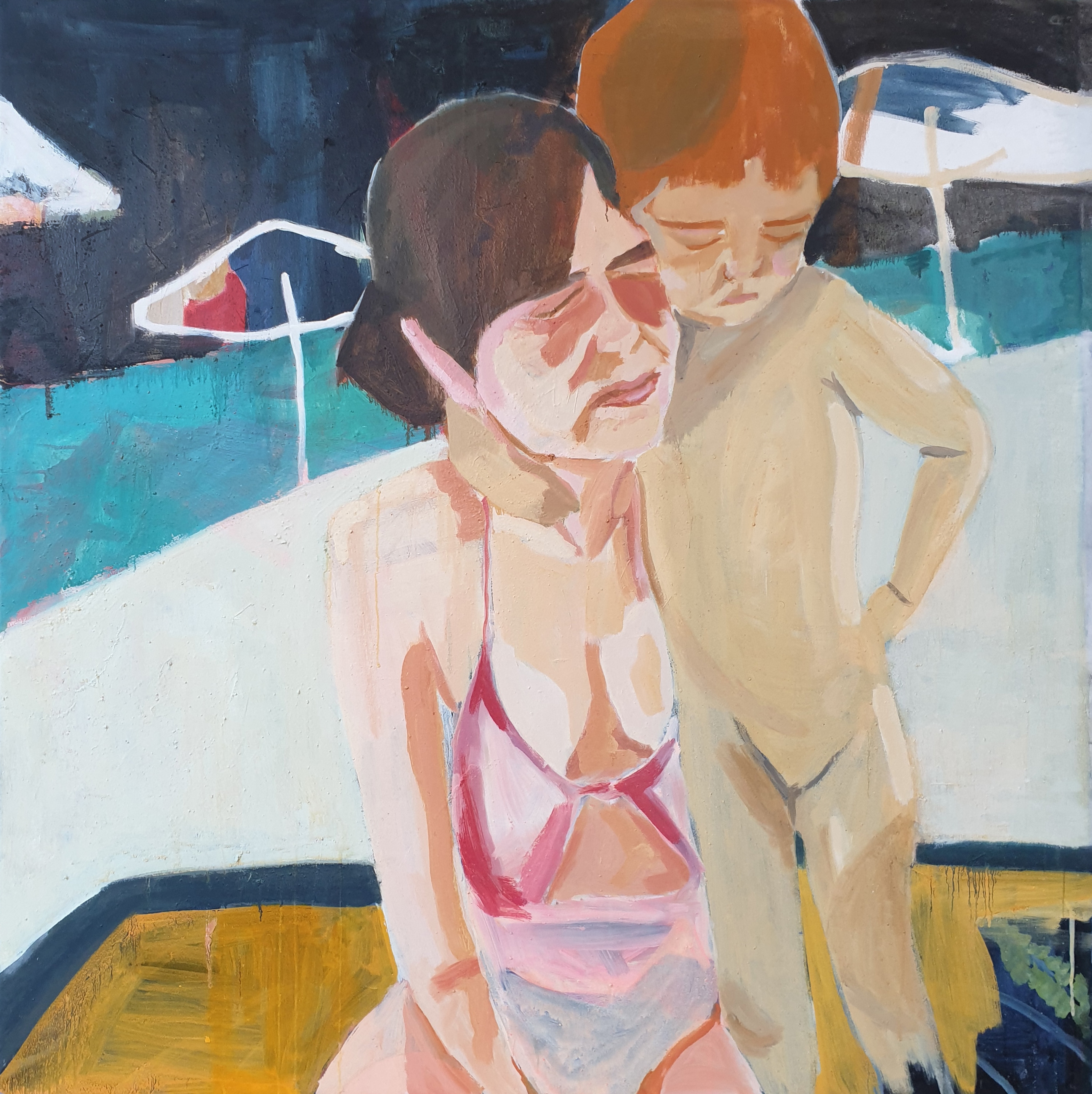 Artwork by Nike Akerberg, You being a ghost, I will be dipping my feet, Made of oil on canvas