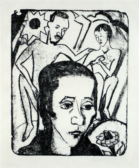 Female head by Erich Heckel, 1922