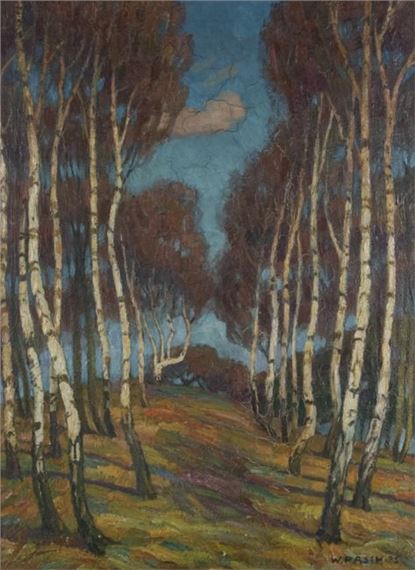 Birch trees in autumn leaves by Walter Pasch-Sevelen, 1925