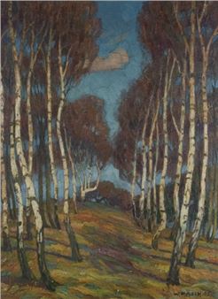 Birch trees in autumn leaves - Walter Pasch-Sevelen