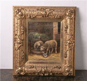 Schafe im Stall - Rudolph Exner