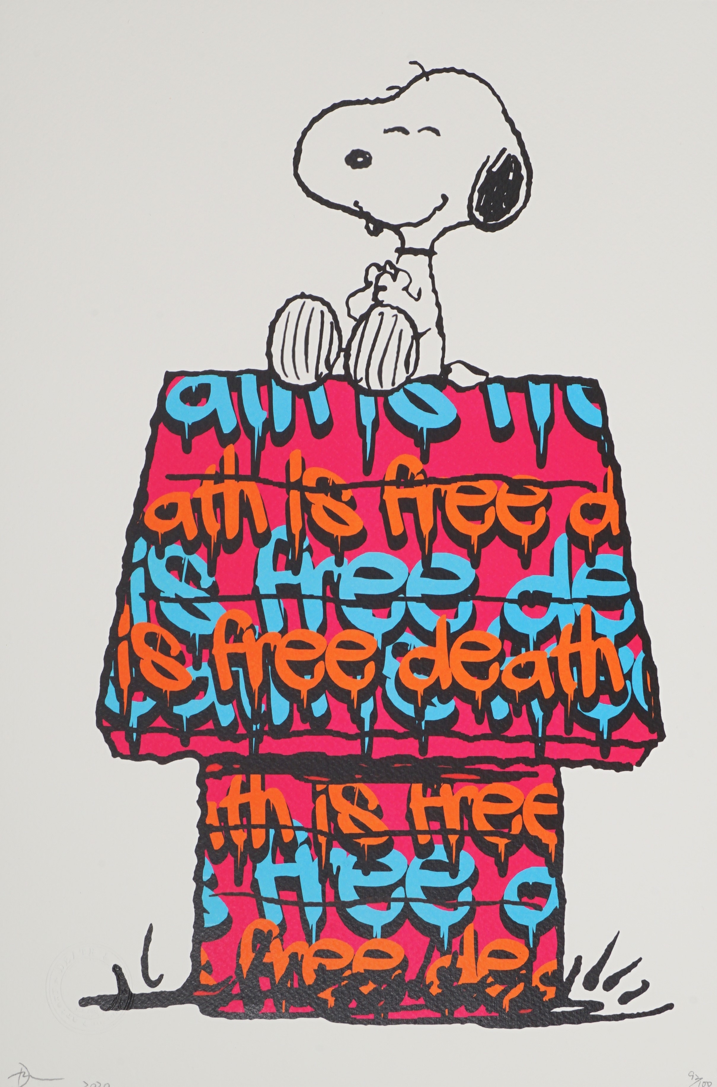 Death Nyc Snoopy Peanuts Keith Haring Art Poster
