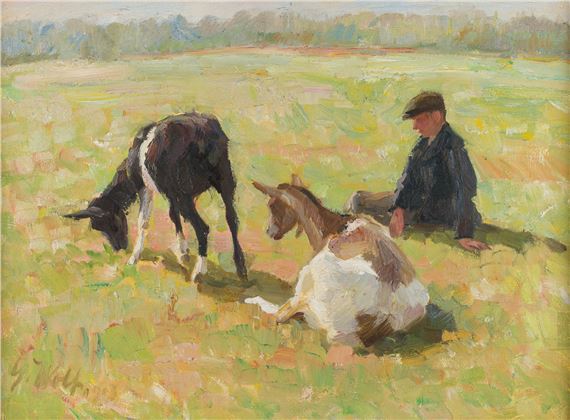 ZIEGEN UND HIRTE by Georg Wolf, 1913