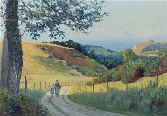 Path to the sunset, around Etretat - Narcisse Guilbert