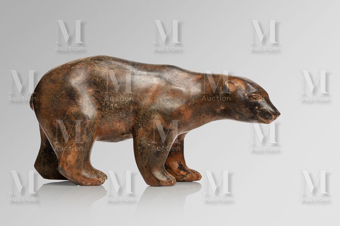 Deux Sculptures D'ours En Bronze Signées Pierre Chenet – 50 Cm – Art Animalier Années 1970