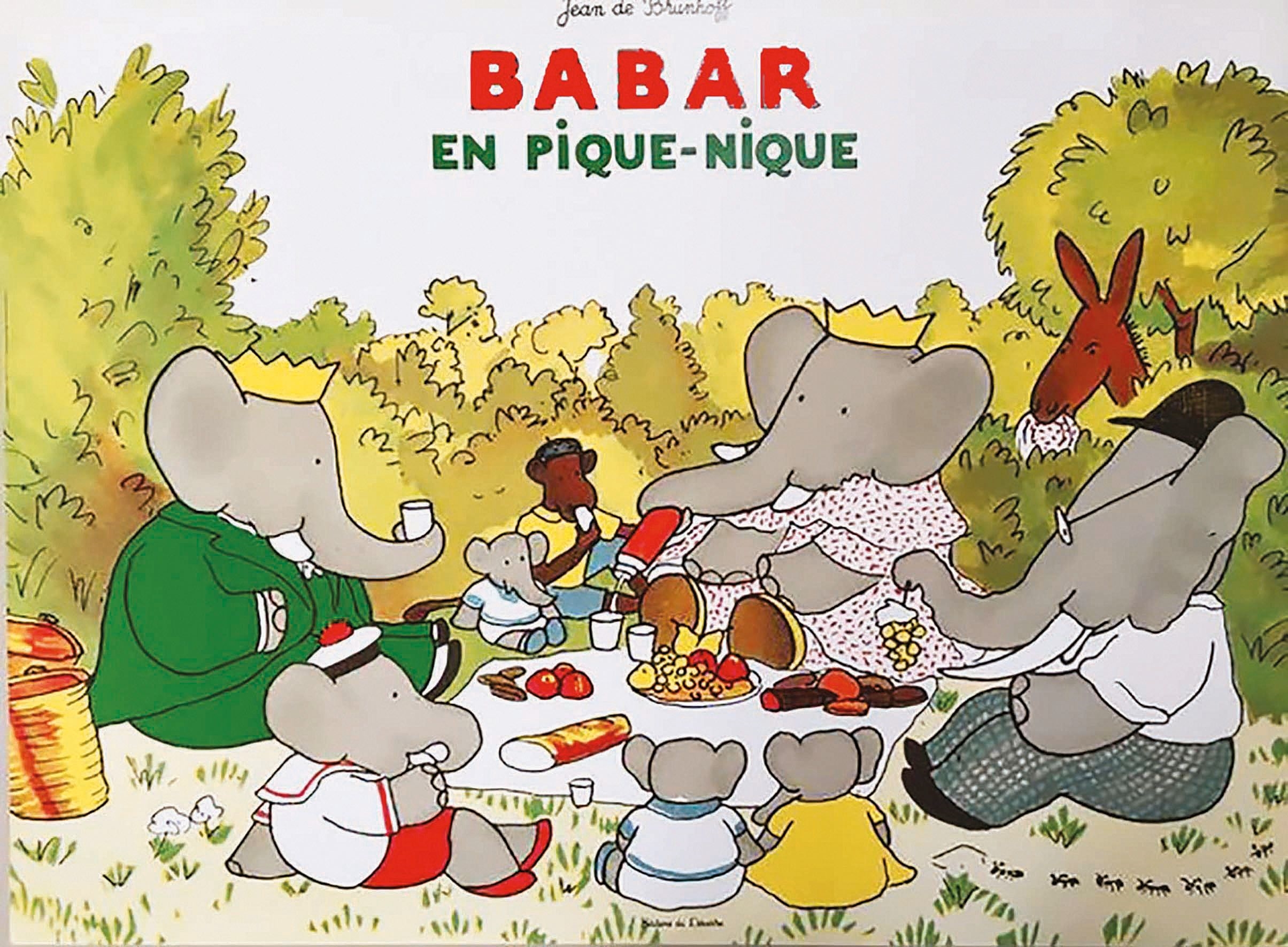Assiette bébé trois compartiment décor BABAR par L. de Brunhoff