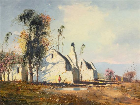 Cottages & Figure by Hennie Griesel