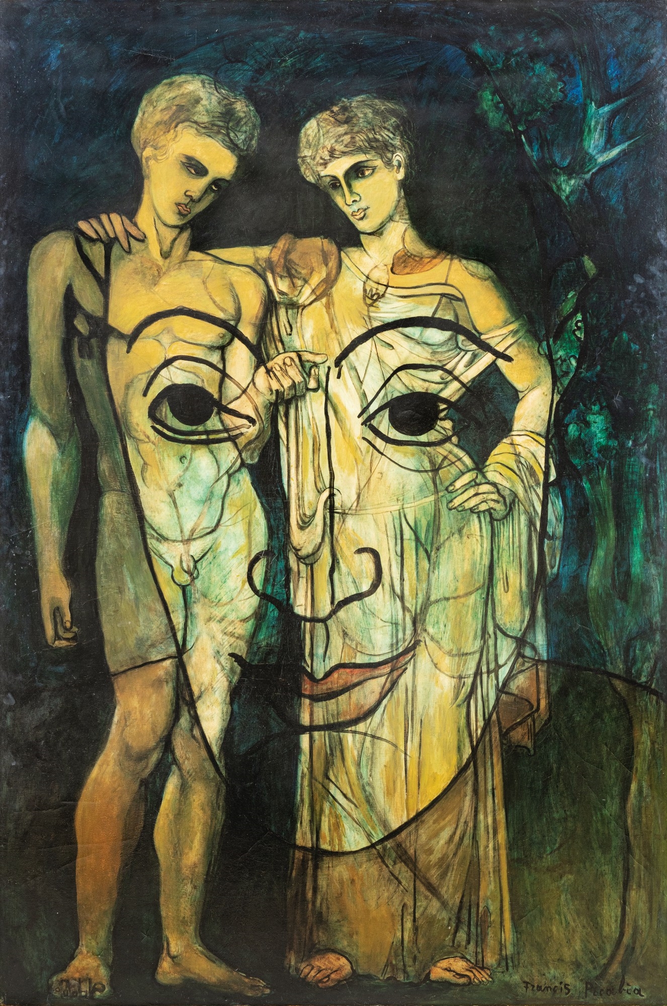 Artwork by Francis Picabia, Adam et Ève, Made of oil on canvas